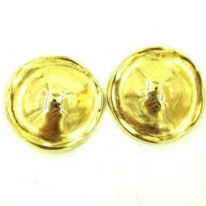 Erwin Pearl Gold Tone Domed Round Clip On Earrings